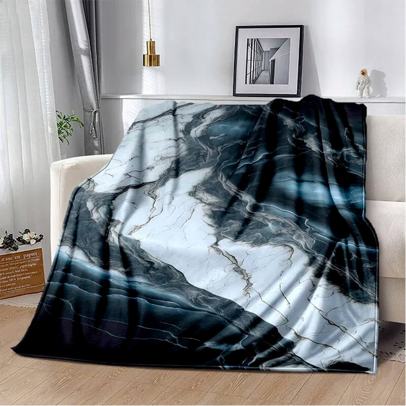 Gold marble luxury throw blanket on bed