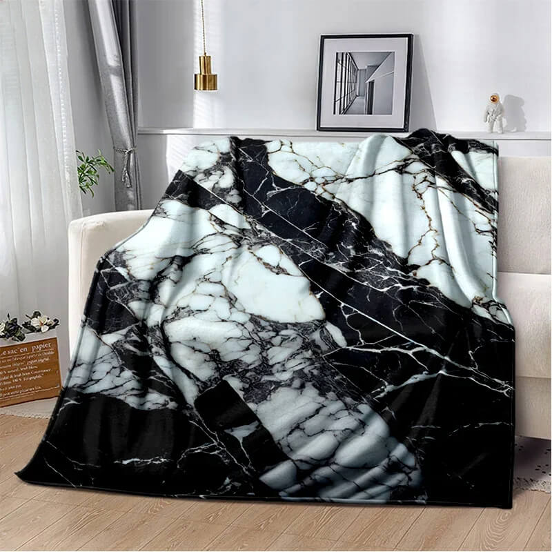 Cozy gold marble print blanket for gifting