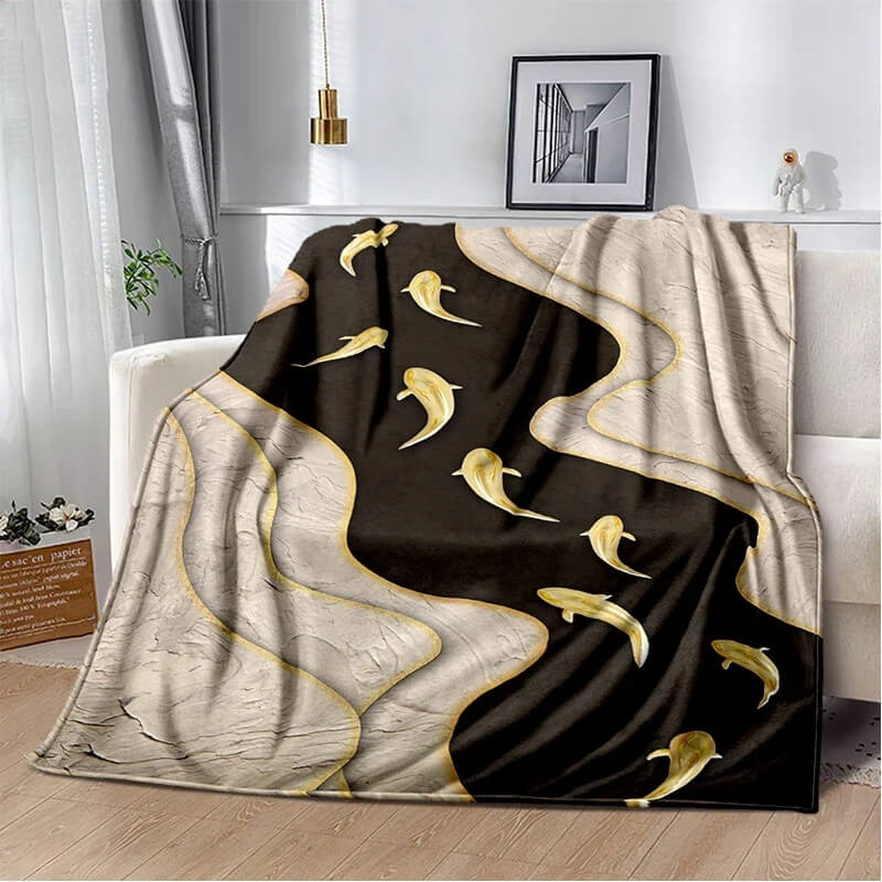 Soft warm gold marble throw for everyday use