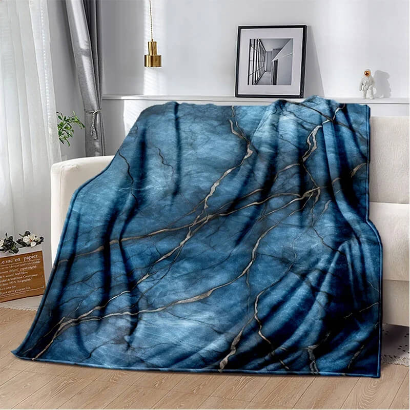 Kids soft marble print throw blanket