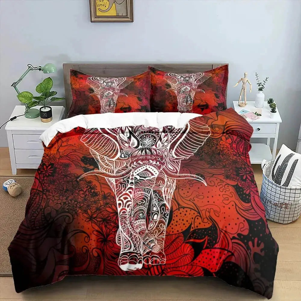 Mandala Elephant Duvet Cover