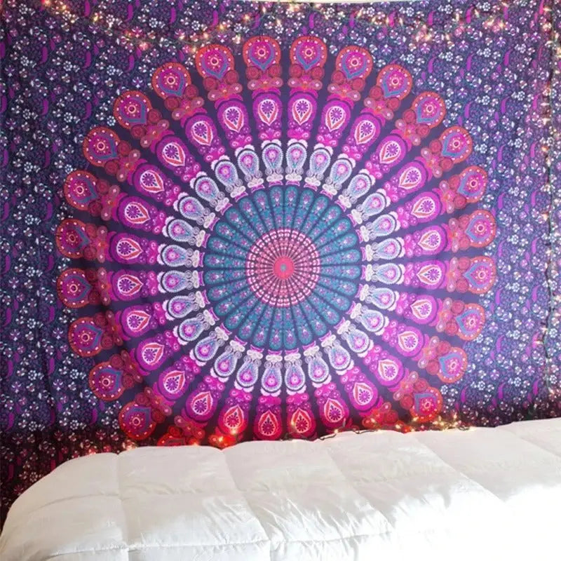 Indian Mandala Fabric Art for Bohemian Decor