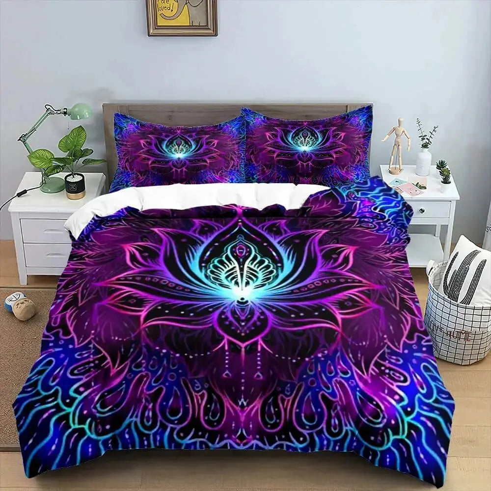 Mandala Lotus Flowers Doona Cover