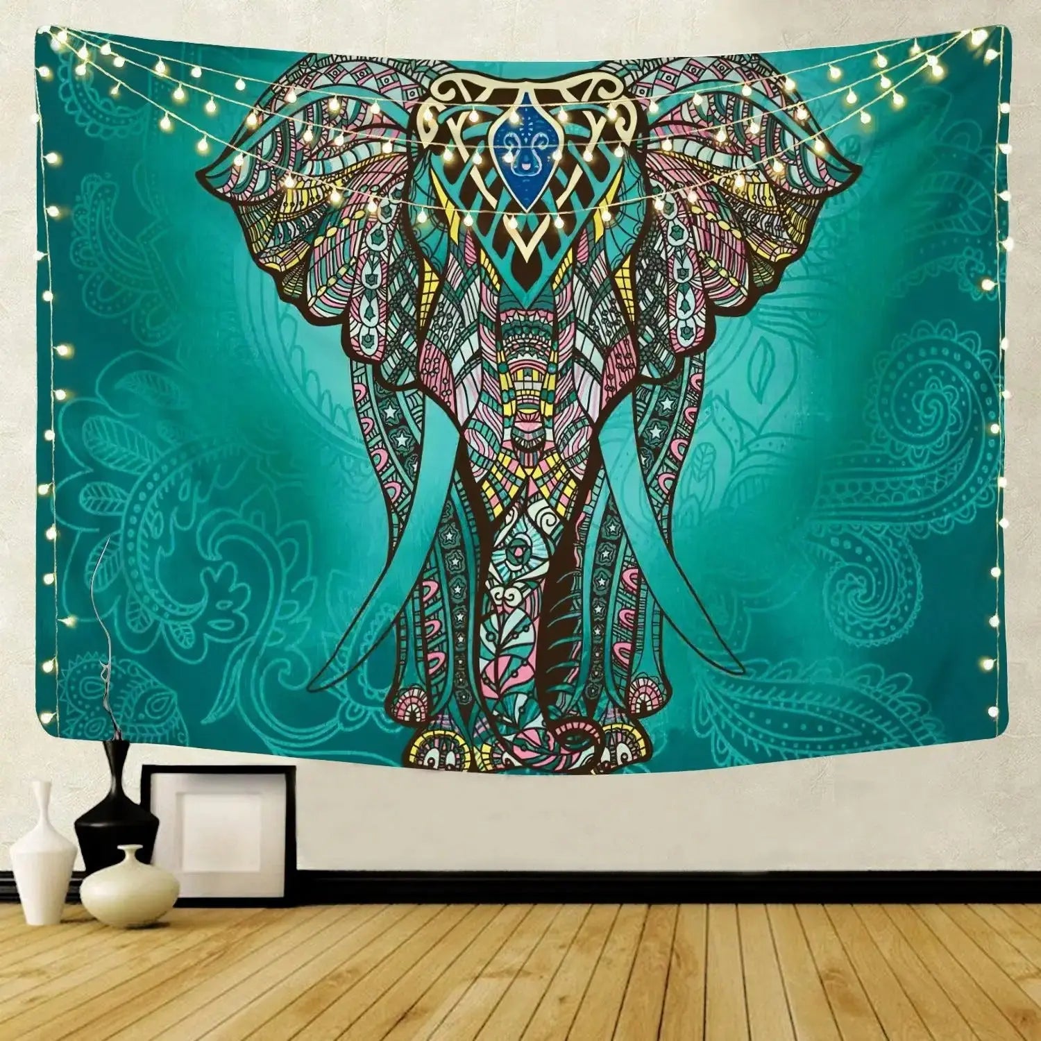 Indian Mandala Tapestry used as dining table cover