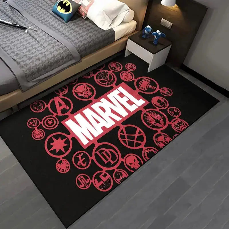 Marvel Avengers Heroes Logo Kids Living Room Rug