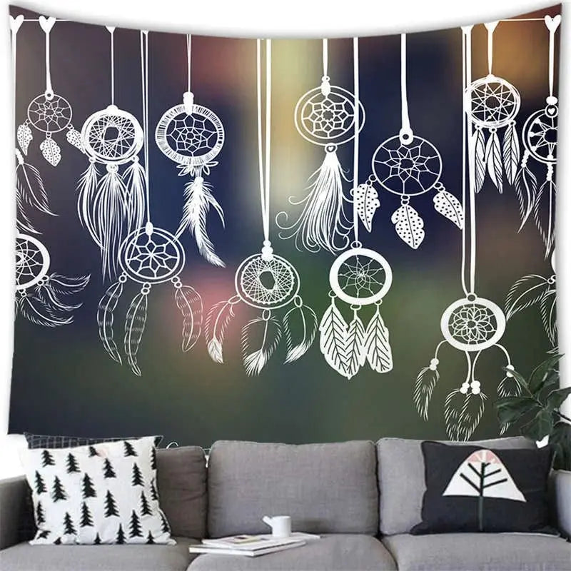 Zen mandala dream catcher meditation backdrop for peaceful room