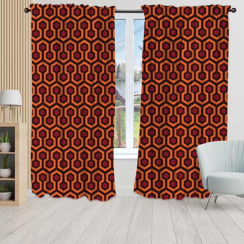 Mid Century Modern Curtain Panels, Retro 70s Curtains, Modern Art Deco Style Curtain, Mcm Curtain Panels, Retro Groovy Curtains