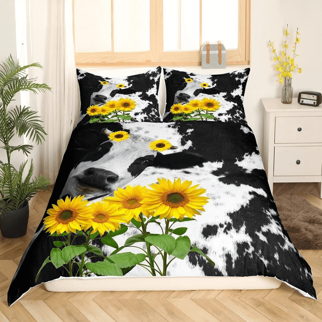Boys bedroom cow print duvet cover