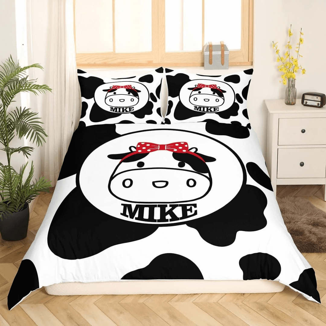 Farm animal bedding cow print design