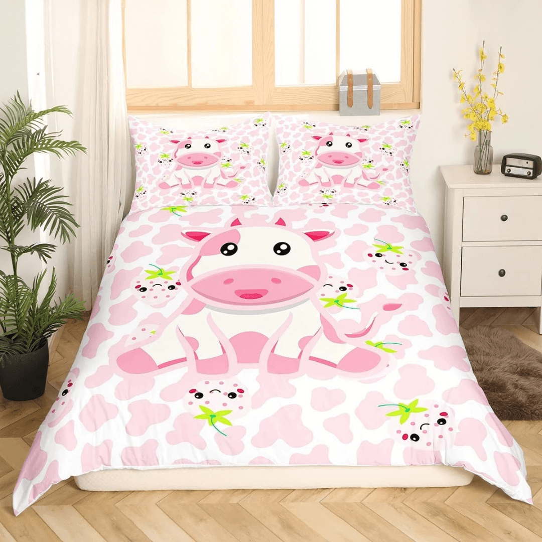 Soft microfiber cow bedding for boys and girls