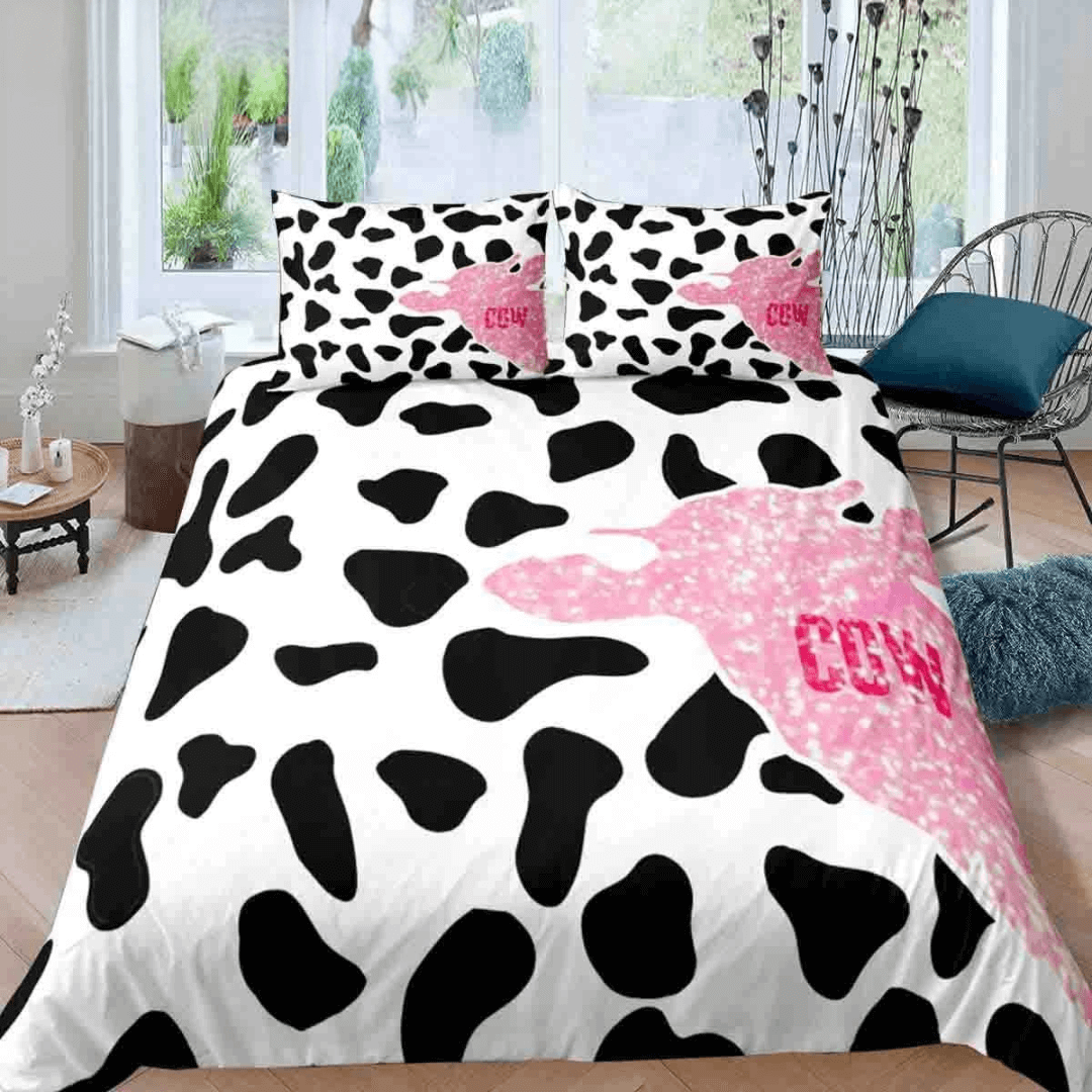 Milk cow comforter cover soft polyester
