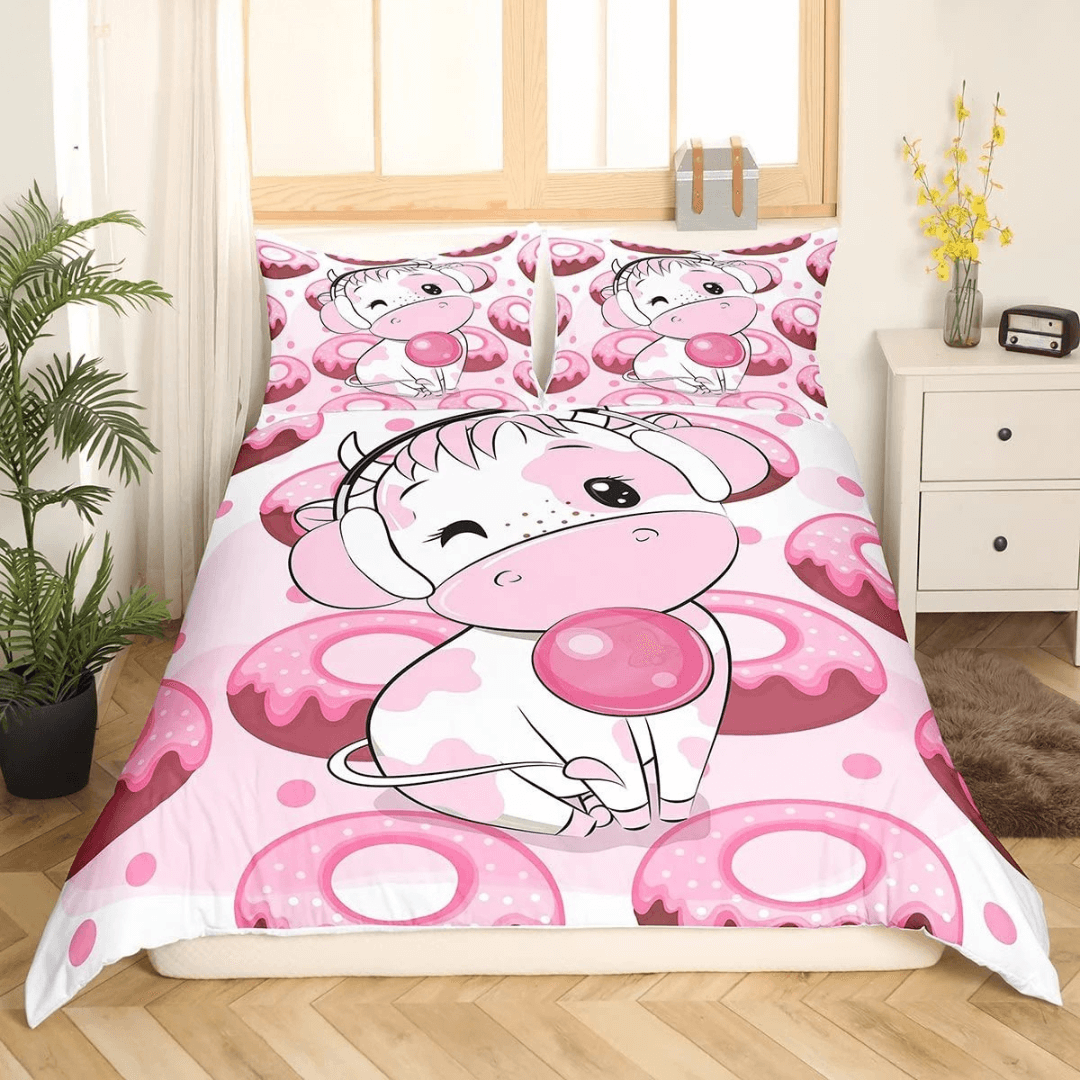 Cute farm cow bedding for girls room