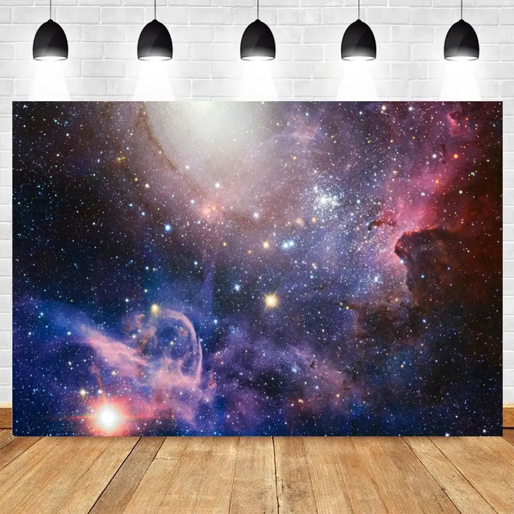 Milky Way wall hanging fabric panel with starry galaxy print