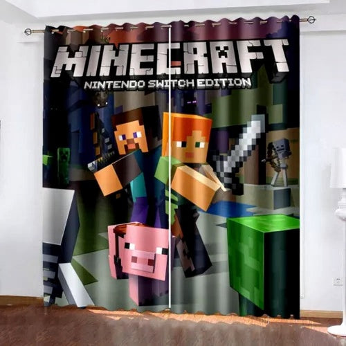Minecraft-Themed Curtains for Boys' or Girls' Room Decor