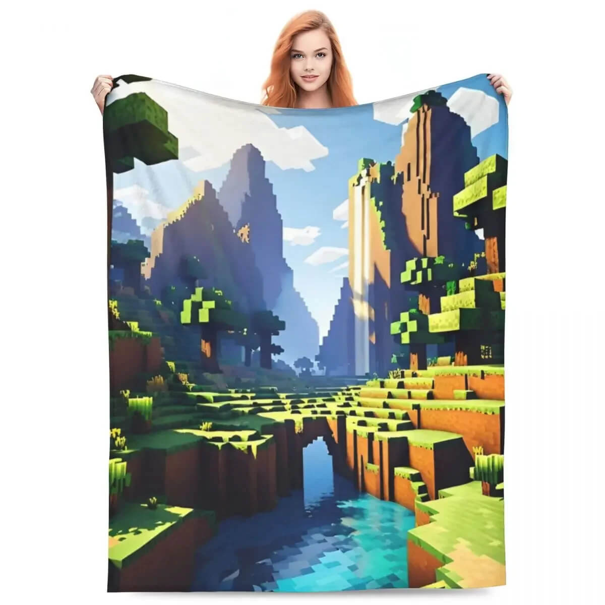 Minecraft cozy throw blanket for teens and fans