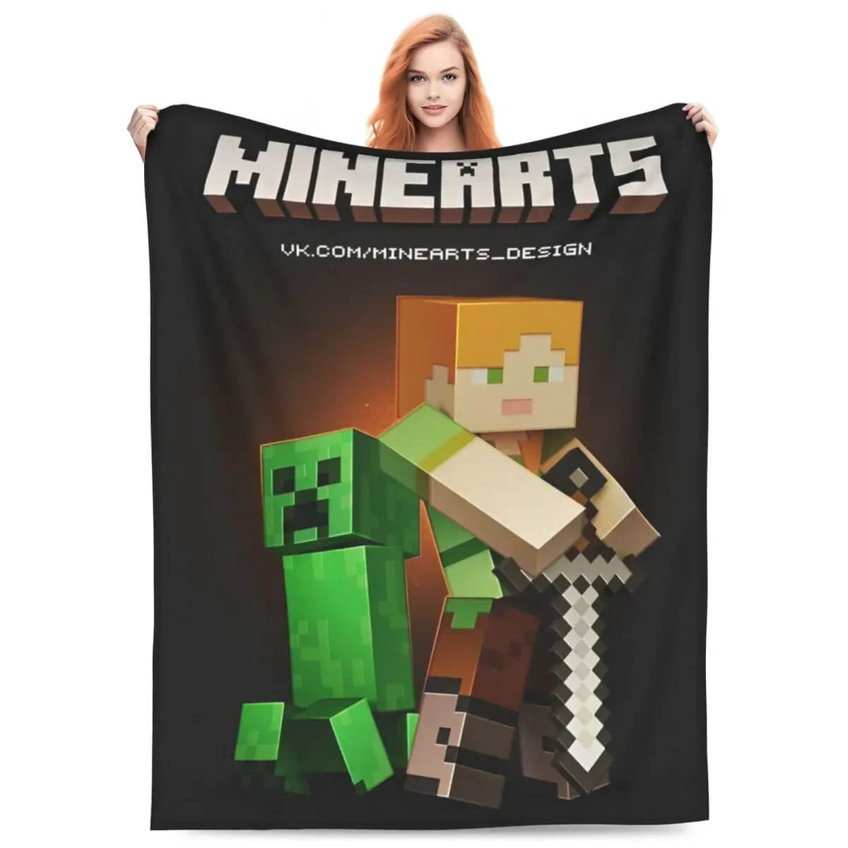 Boys Minecraft throw blanket for sofa and bed
