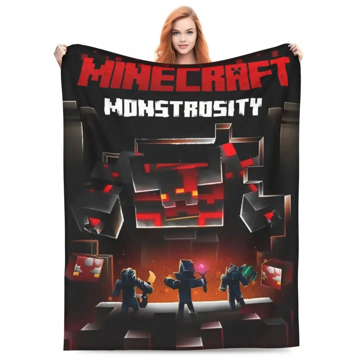 Cute Minecraft gaming blanket for teens
