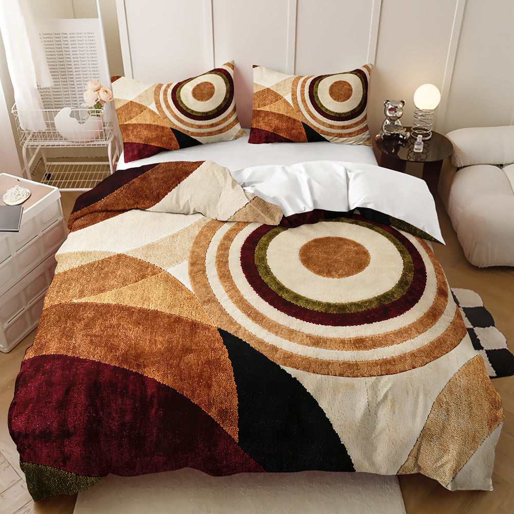 neutral geometric duvet cover