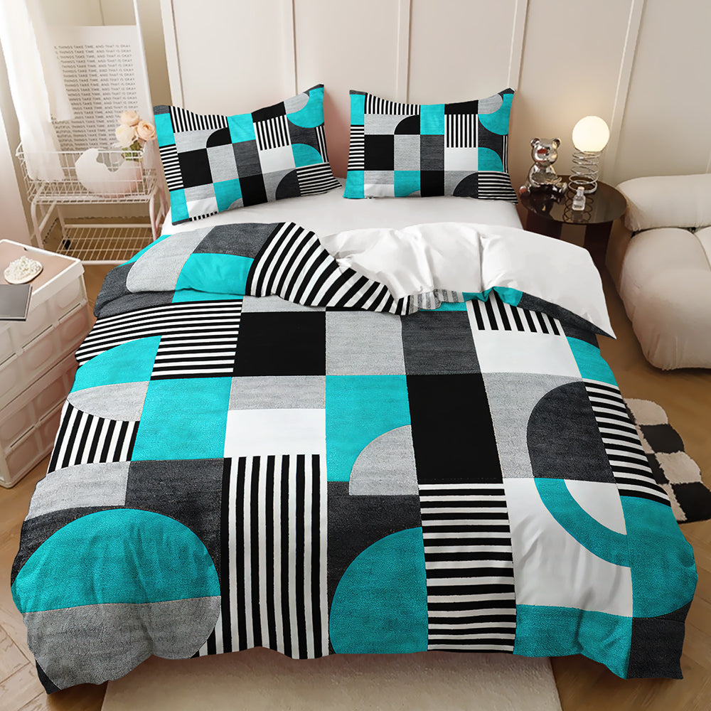 modern geometric quilt cover