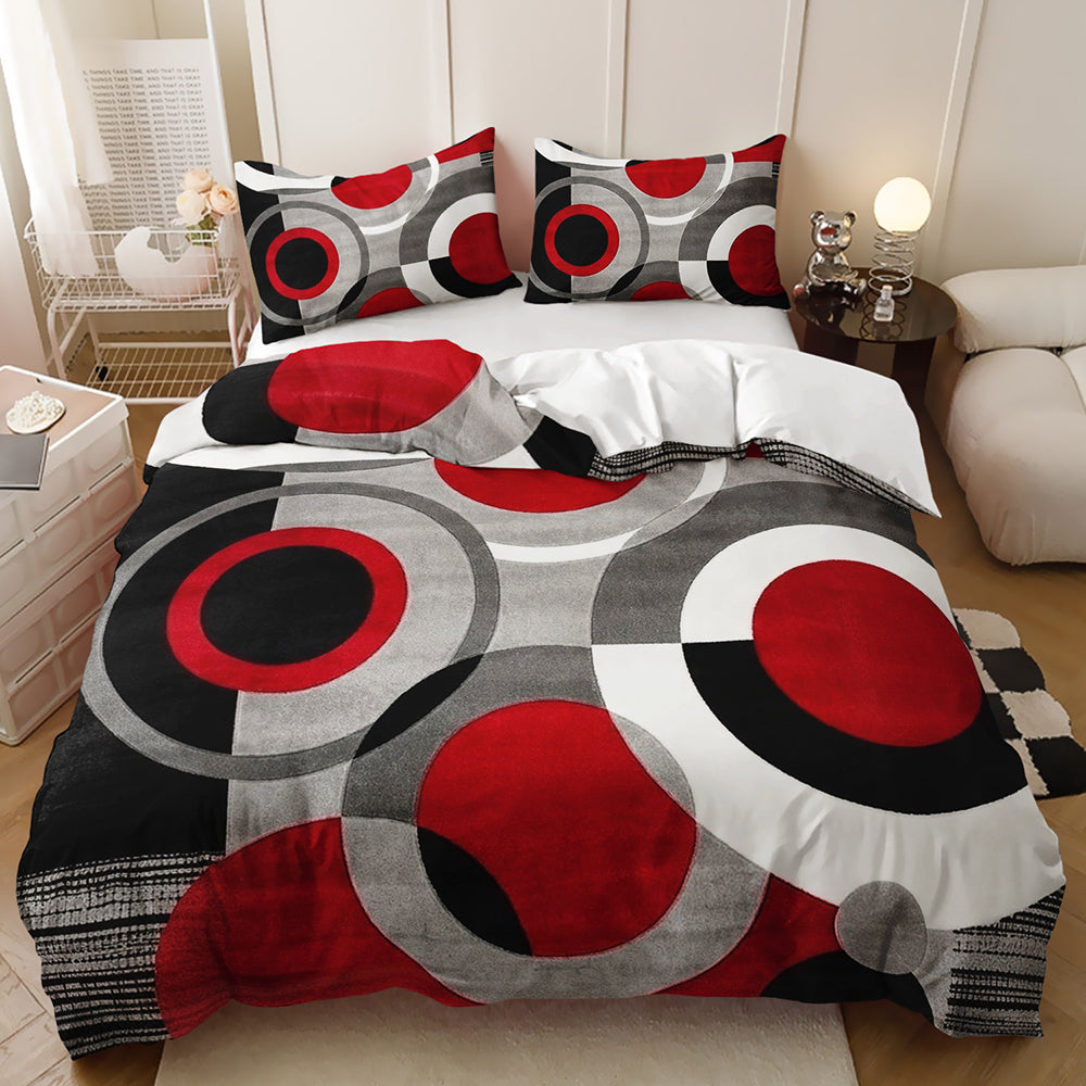 minimalist geometric print bedding
