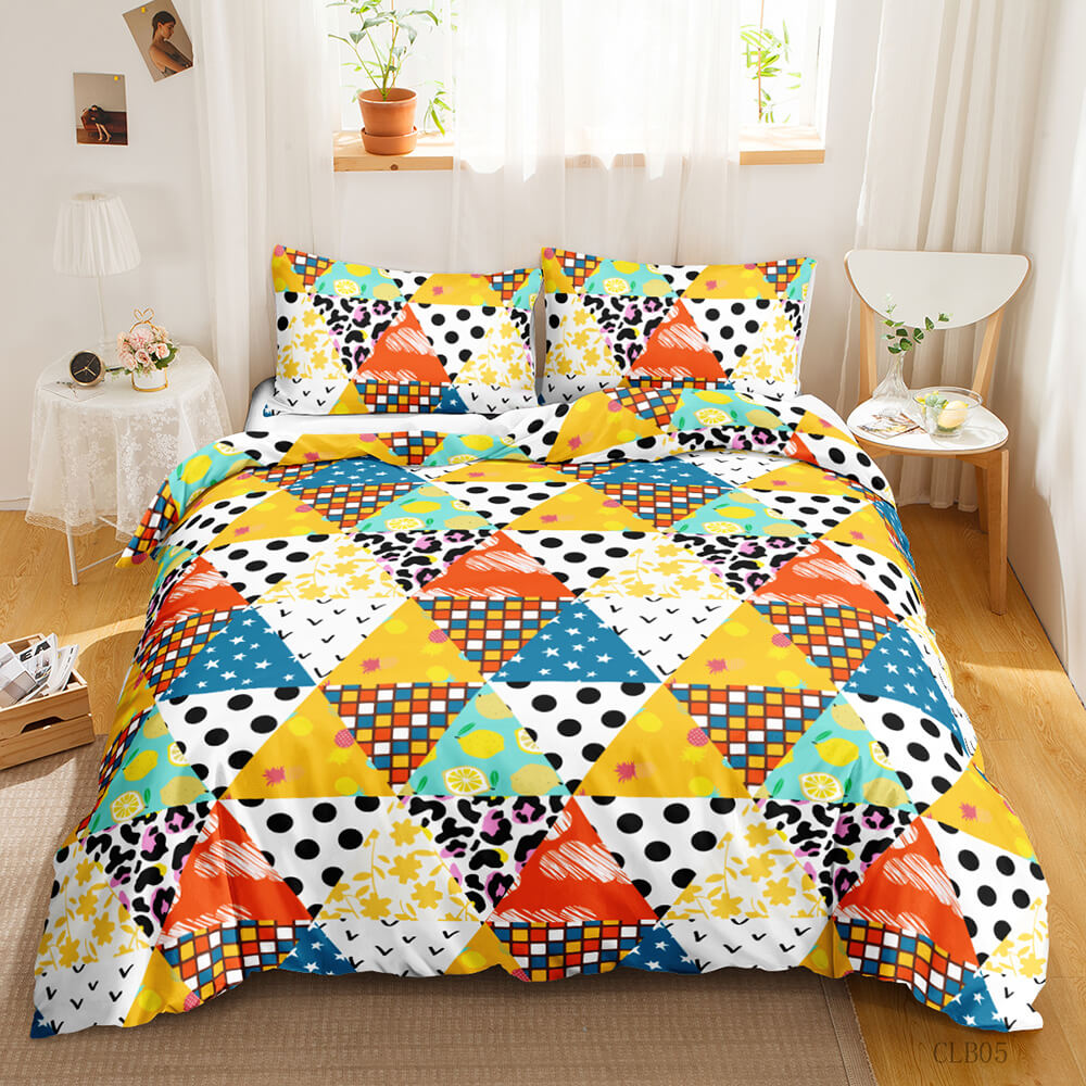 Simple line grid bedding for modern home decor