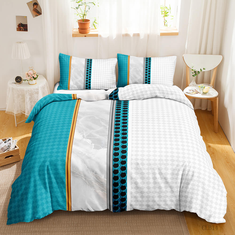 Modern geometric doona cover set with clean line design