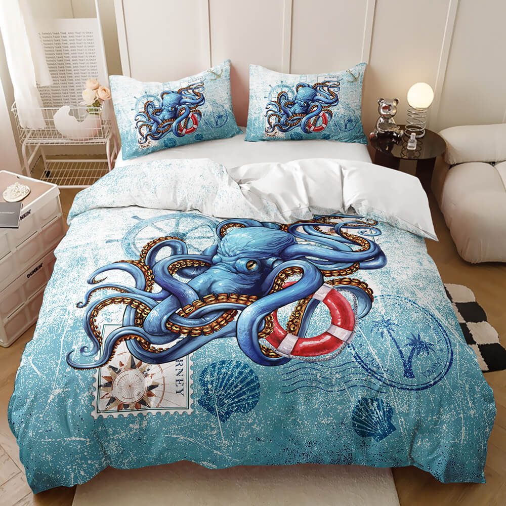 Marine animal quilt cover set for kids teens and adults