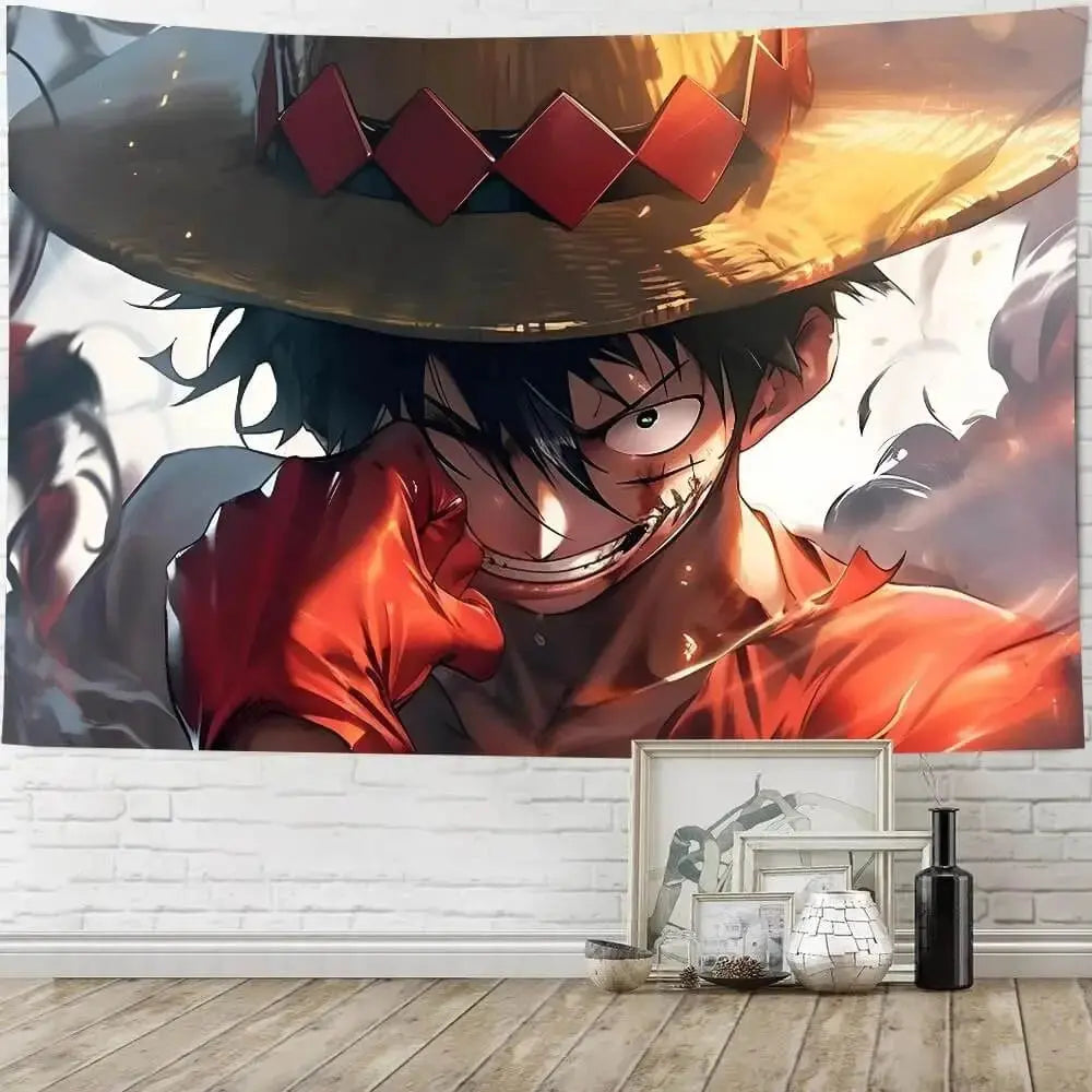 One Piece Tapestry Party Backdrop with Straw Hat Luffy