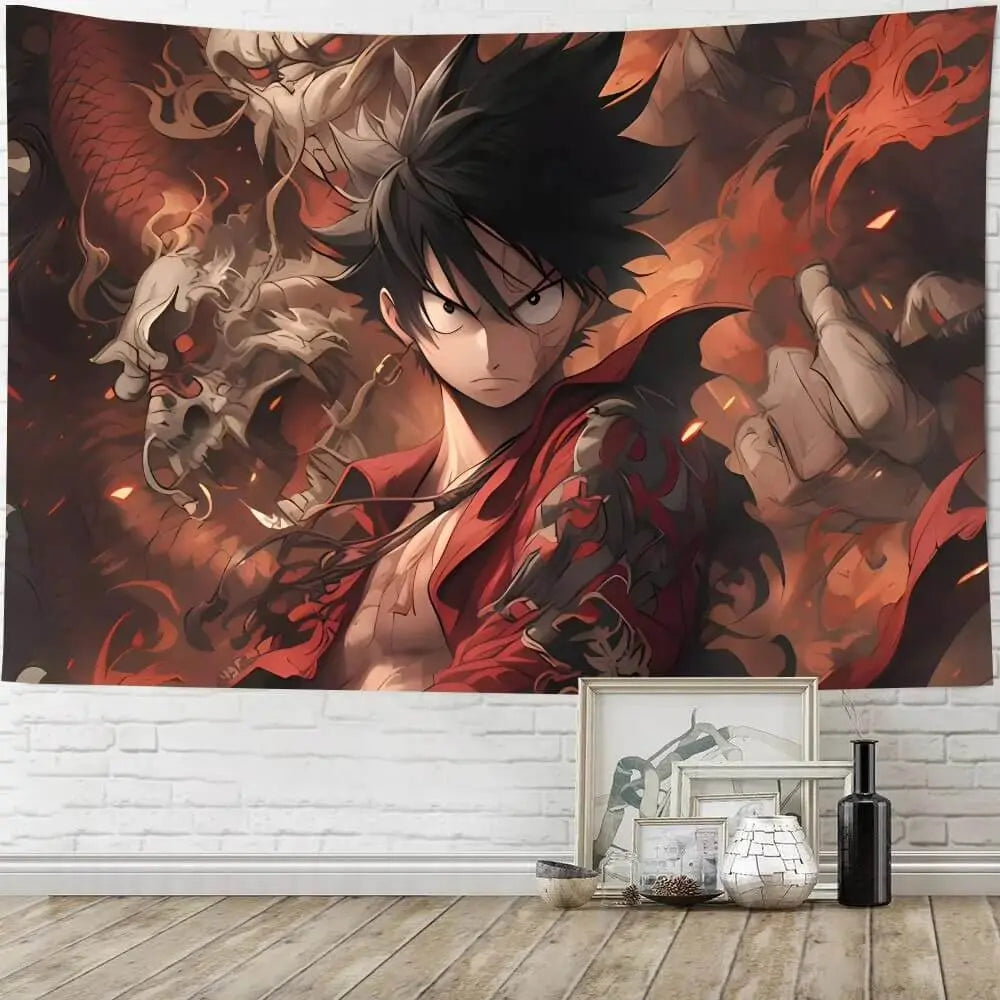 One Piece Tapestry Party Backdrop with Straw Hat Luffy