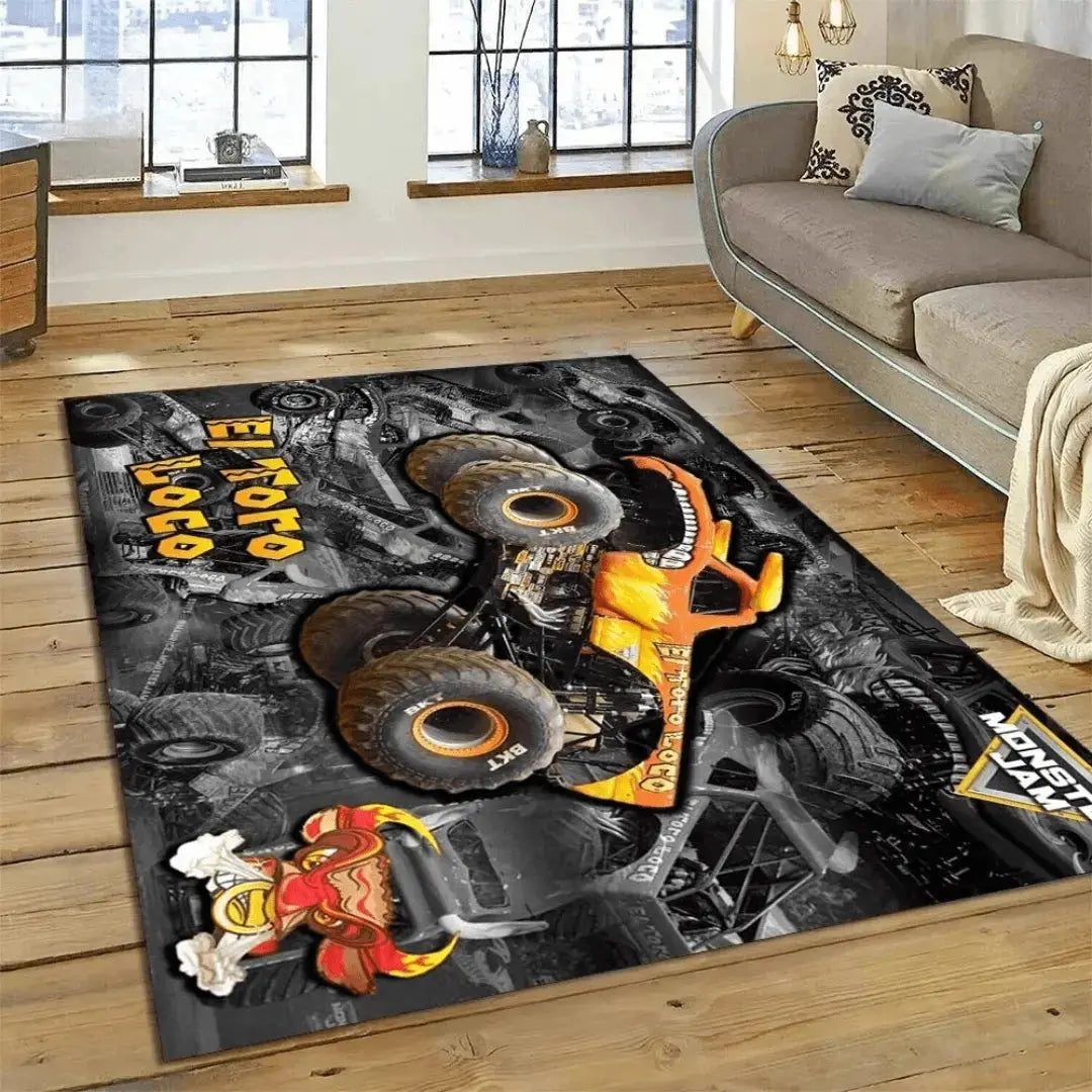 Monster Jam Truck Kids Rug Zirconic