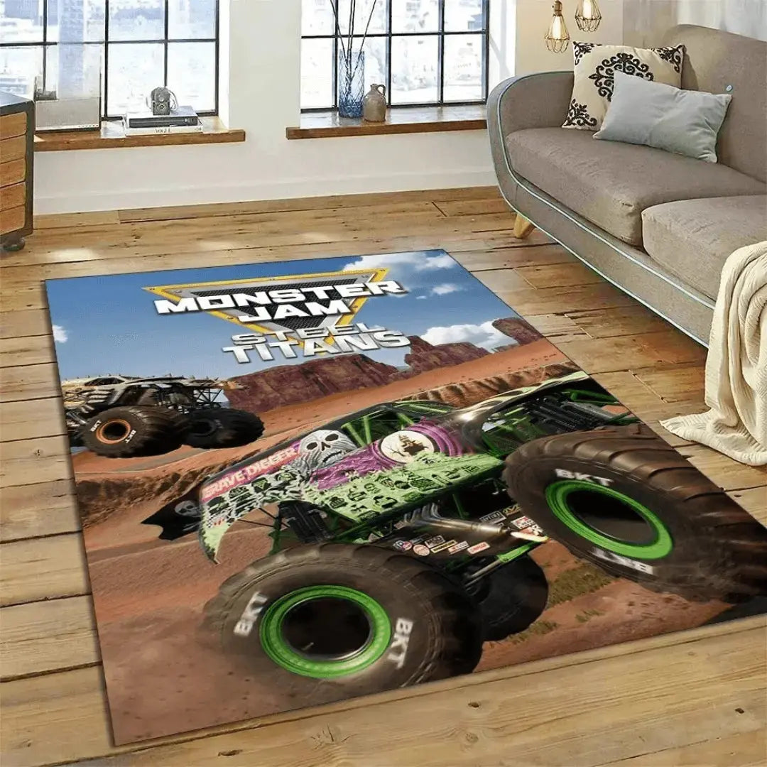 Monster Jam Truck Game Kids Rug Zirconic