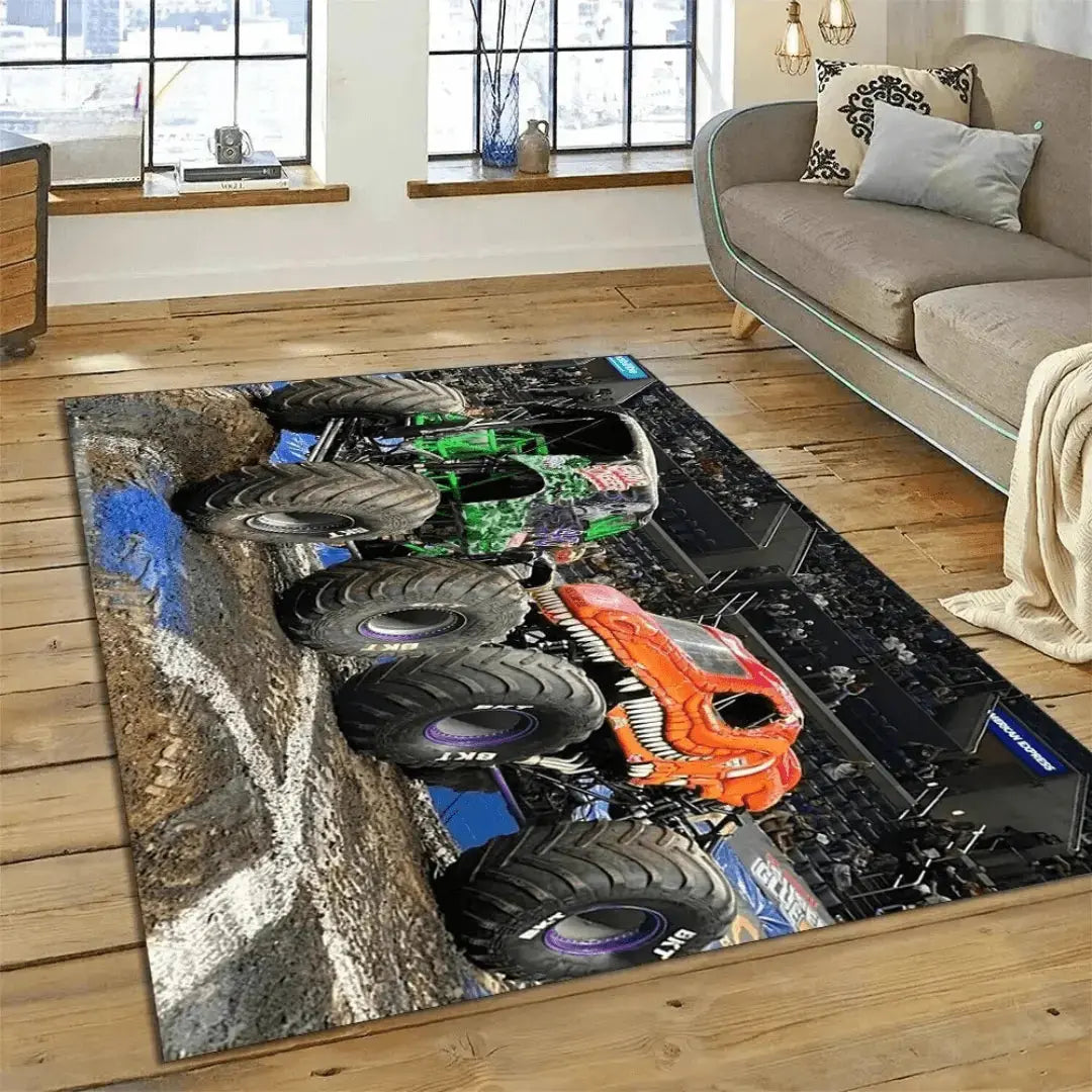 Monster Jam Truck Cartoon Kids Rug Zirconic