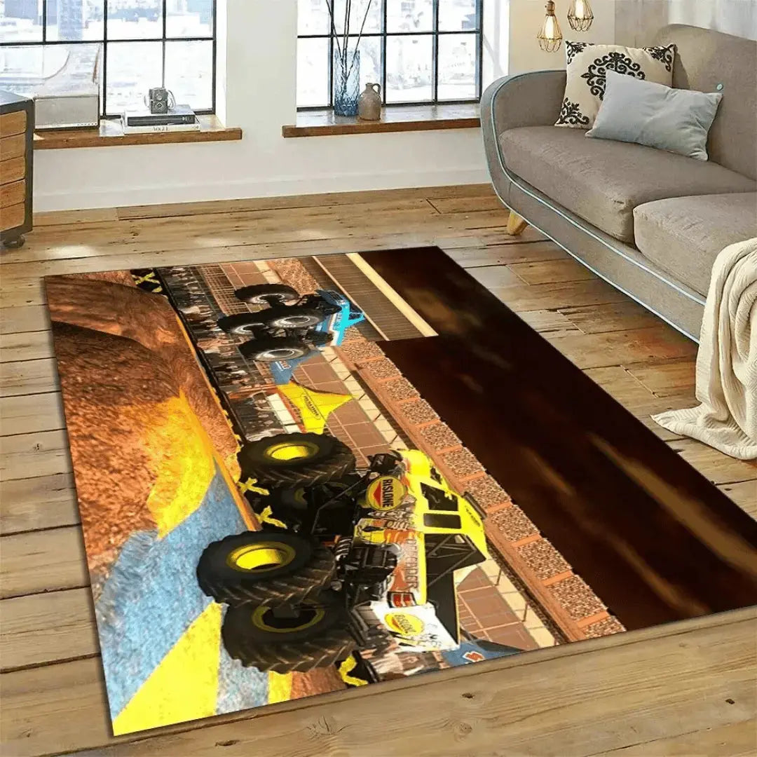 Monster Jam Truck Game Kids Rug Zirconic