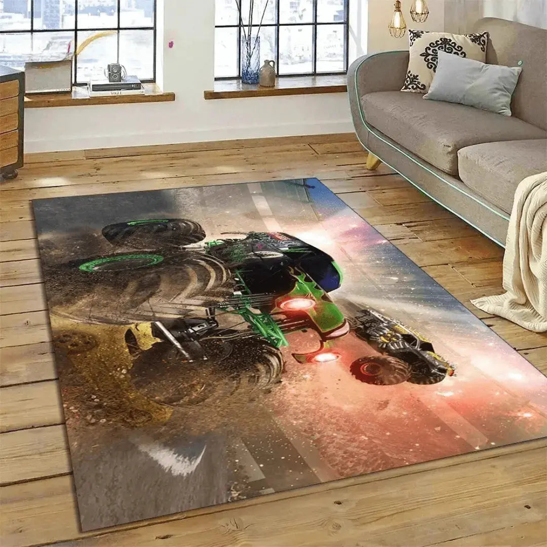 Monster Jam Truck Cartoon Kids Rug Zirconic