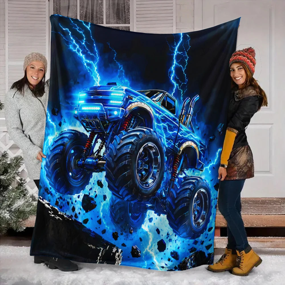 Monster Truck Gift Blanket for Birthdays