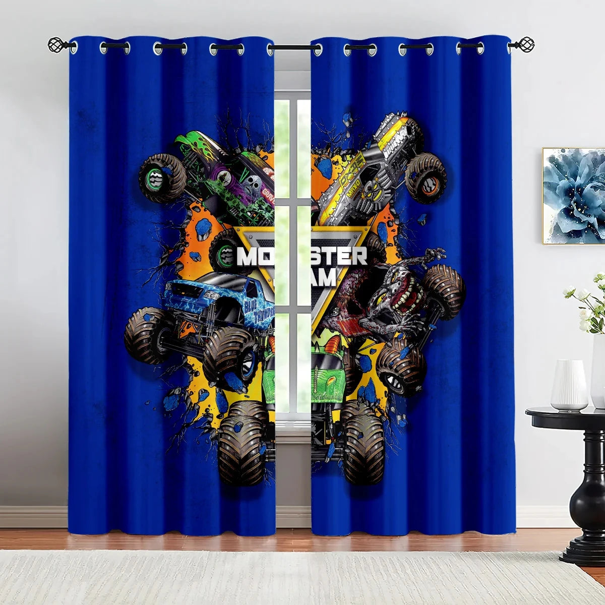 Monster Jam Truck Window Curtain – Kids Room Decor
