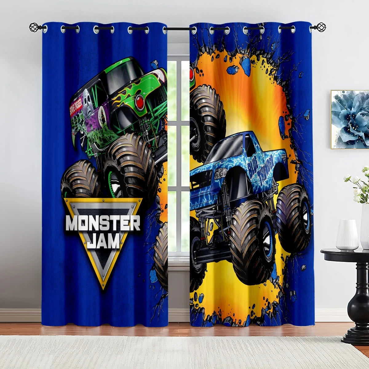 Monster Jam Max-D Window Curtains for Boys – Monster Truck Drapes