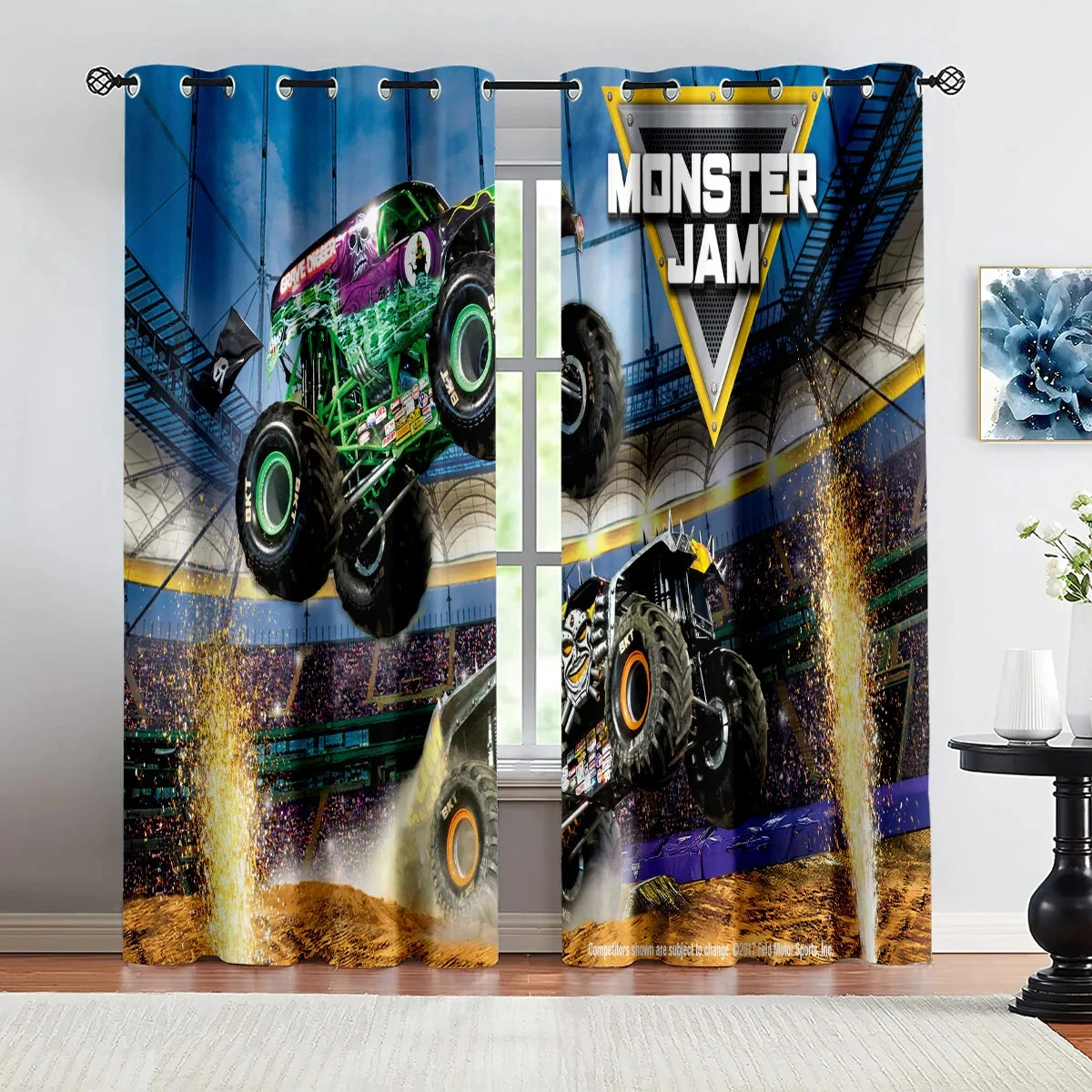 Monster Jam Earth Shaker nursery curtain