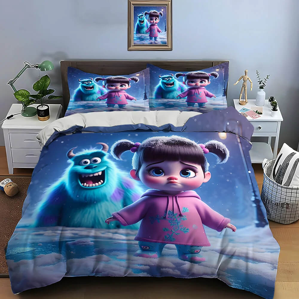Soft microfiber Monsters Inc bedding set for girls