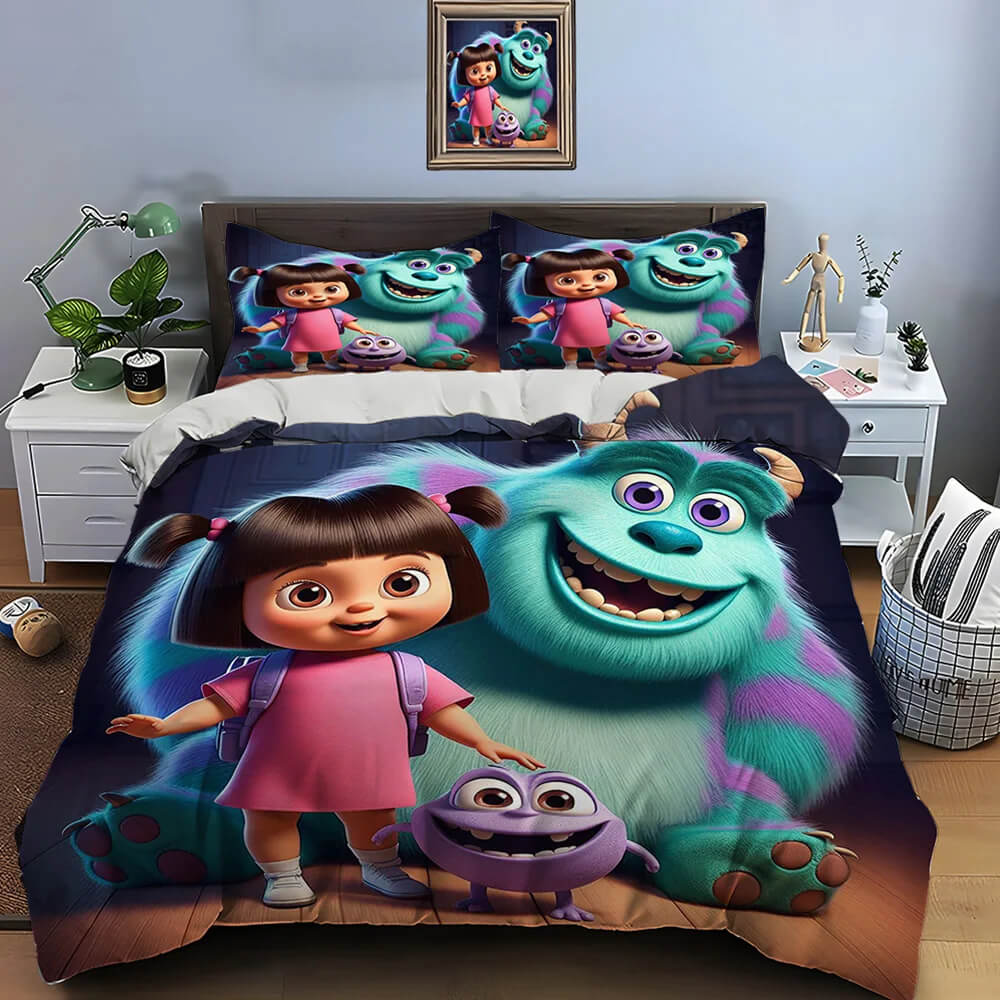 Monsters Inc Boo themed bedding for home decor
