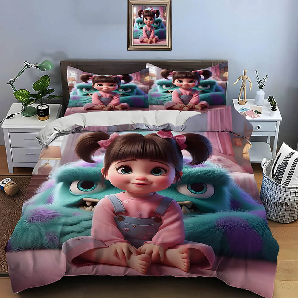 Adorable Monsters Inc Boo cartoon bedding