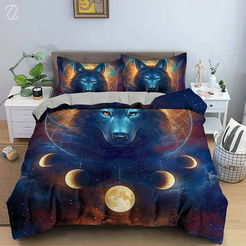 Moon Wolf Duvet Cover My Store