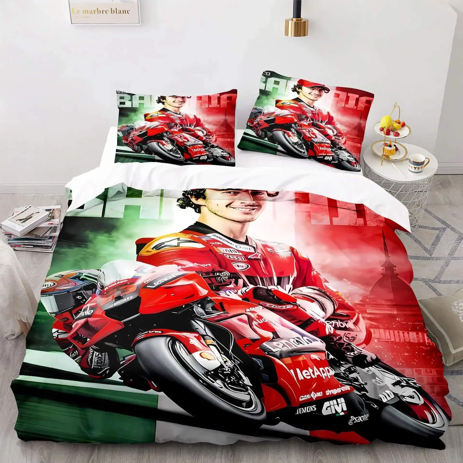 MotoGP inspired home decor bedding set