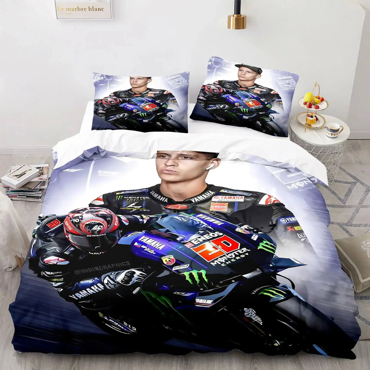 MotoGP black red bedding set for boys