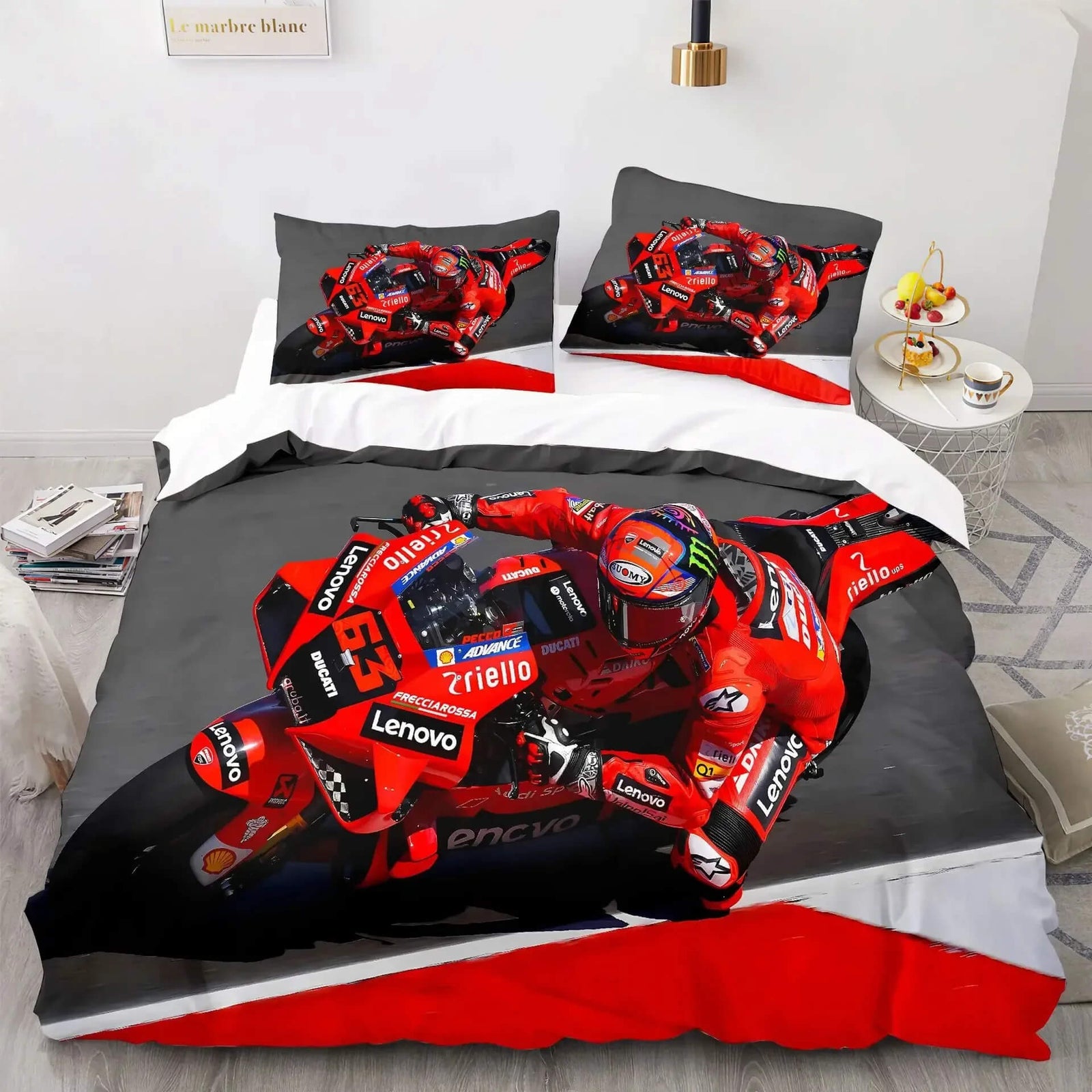 MotoGP themed bedding for teen boys