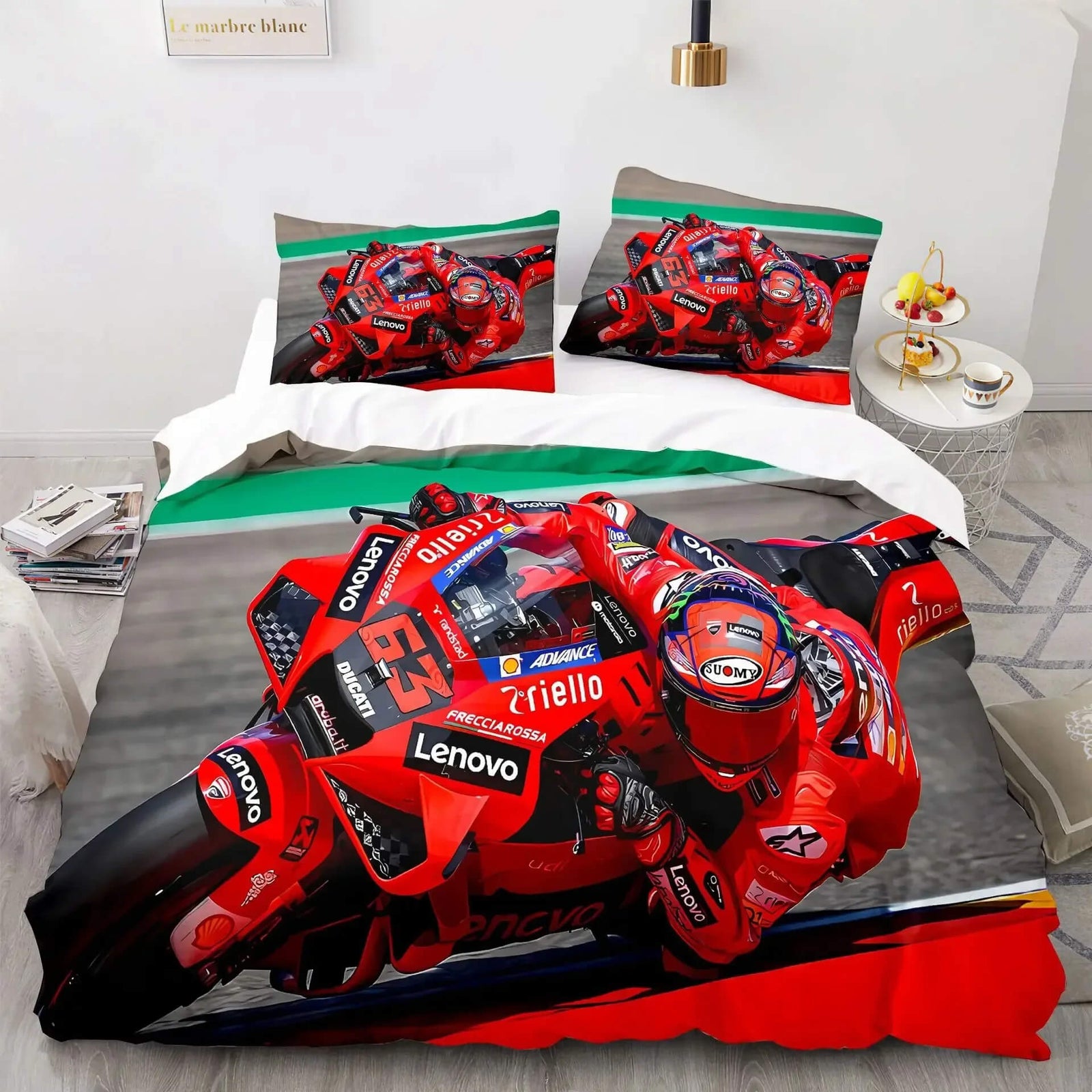 biker lifestyle duvet cover set MotoGP design