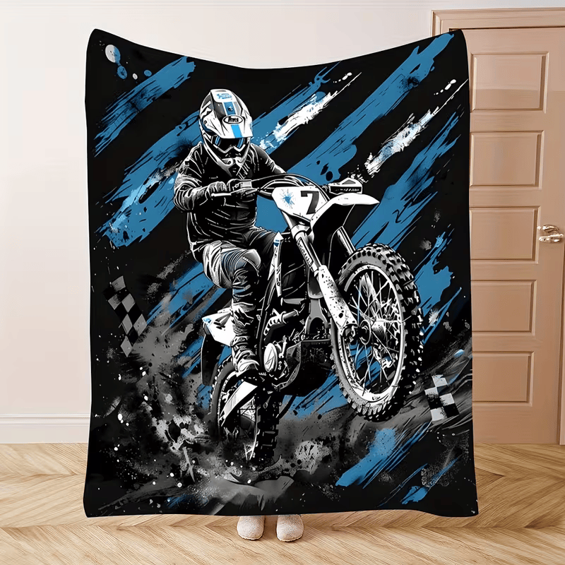 off road motorcycle throw blanket for home