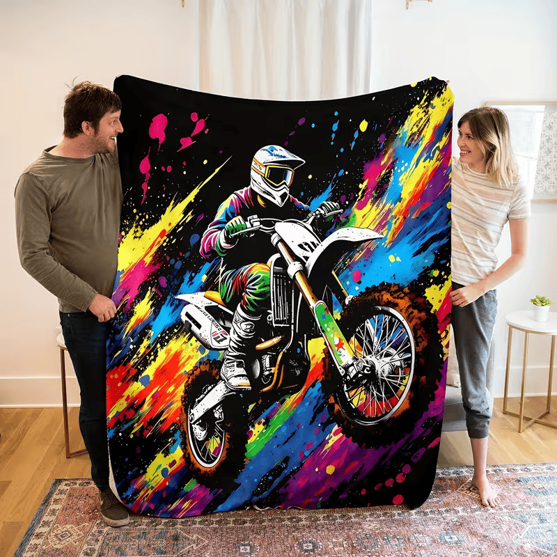 motocross rider gift blanket for racers