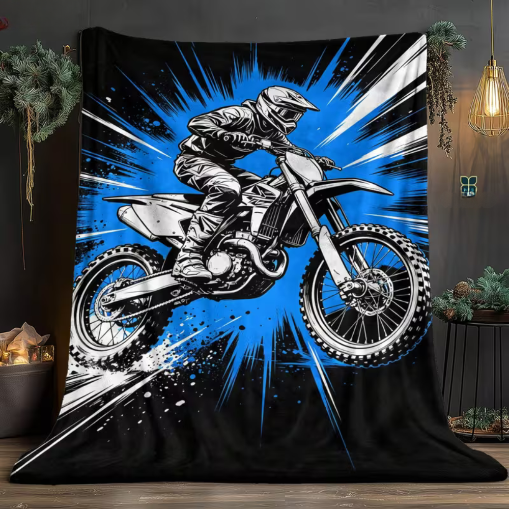 motocross dirt bike blanket soft flannel throw for riders