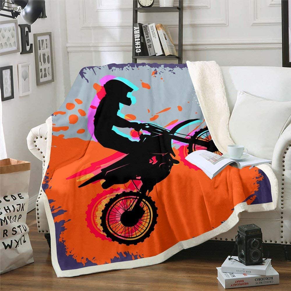 motocross decor blanket for bedroom styling